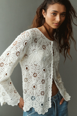 NVLT Crochet Knit Jacket | Anthropologie
