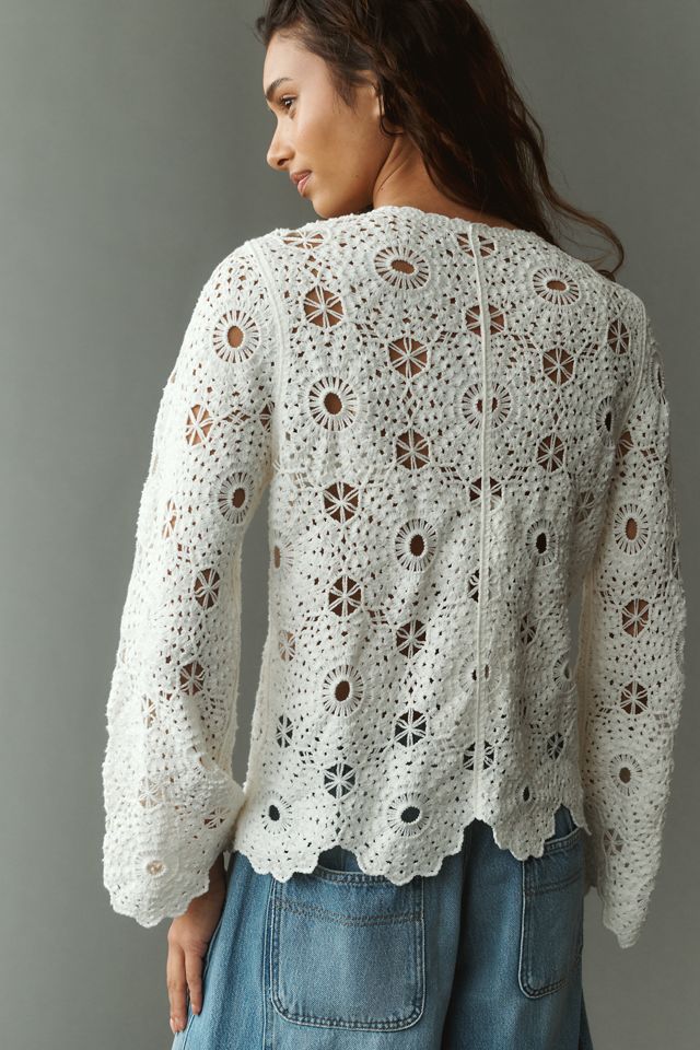 NVLT Crochet Knit Jacket | Anthropologie