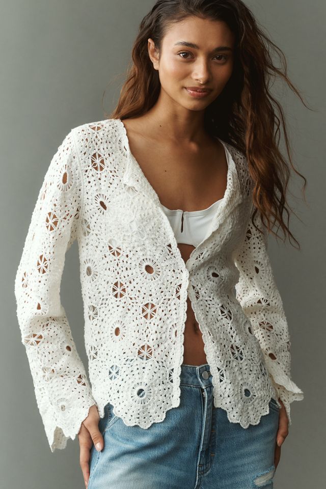NVLT Crochet Knit Jacket | Anthropologie