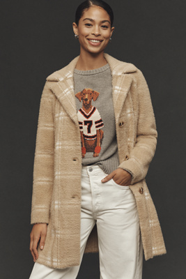 NVLT Eyelash Knit Plaid Coatigan | Anthropologie