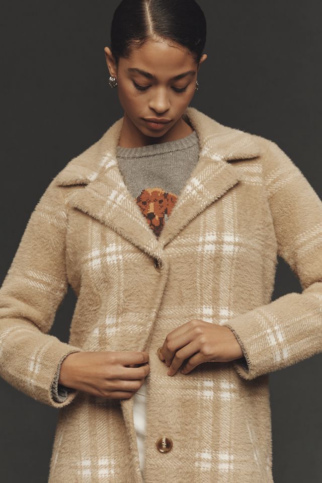 NVLT Eyelash Knit Plaid Coatigan | Anthropologie