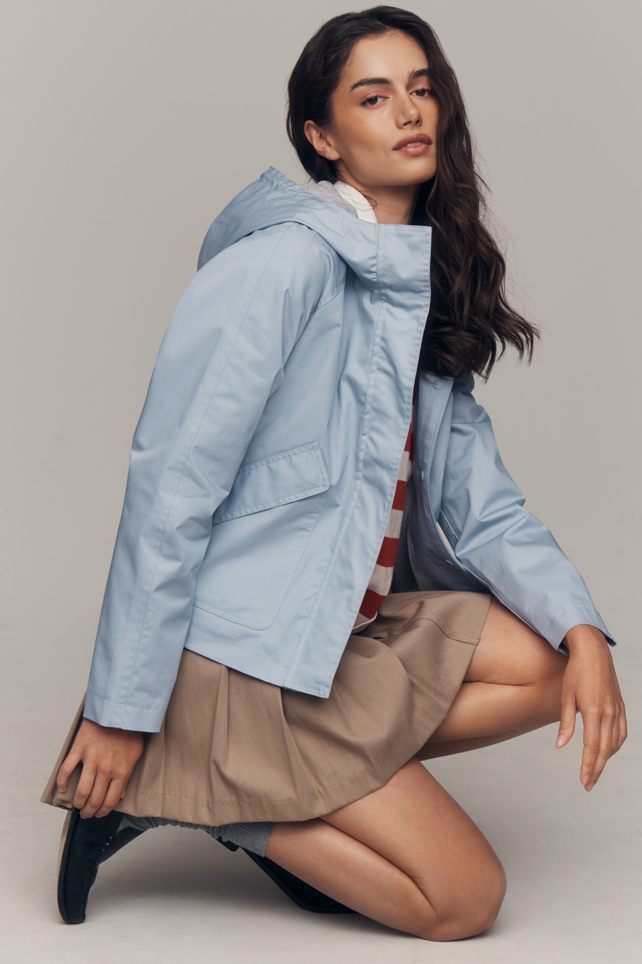Hunter Julia Cropped Hooded Rain Coat