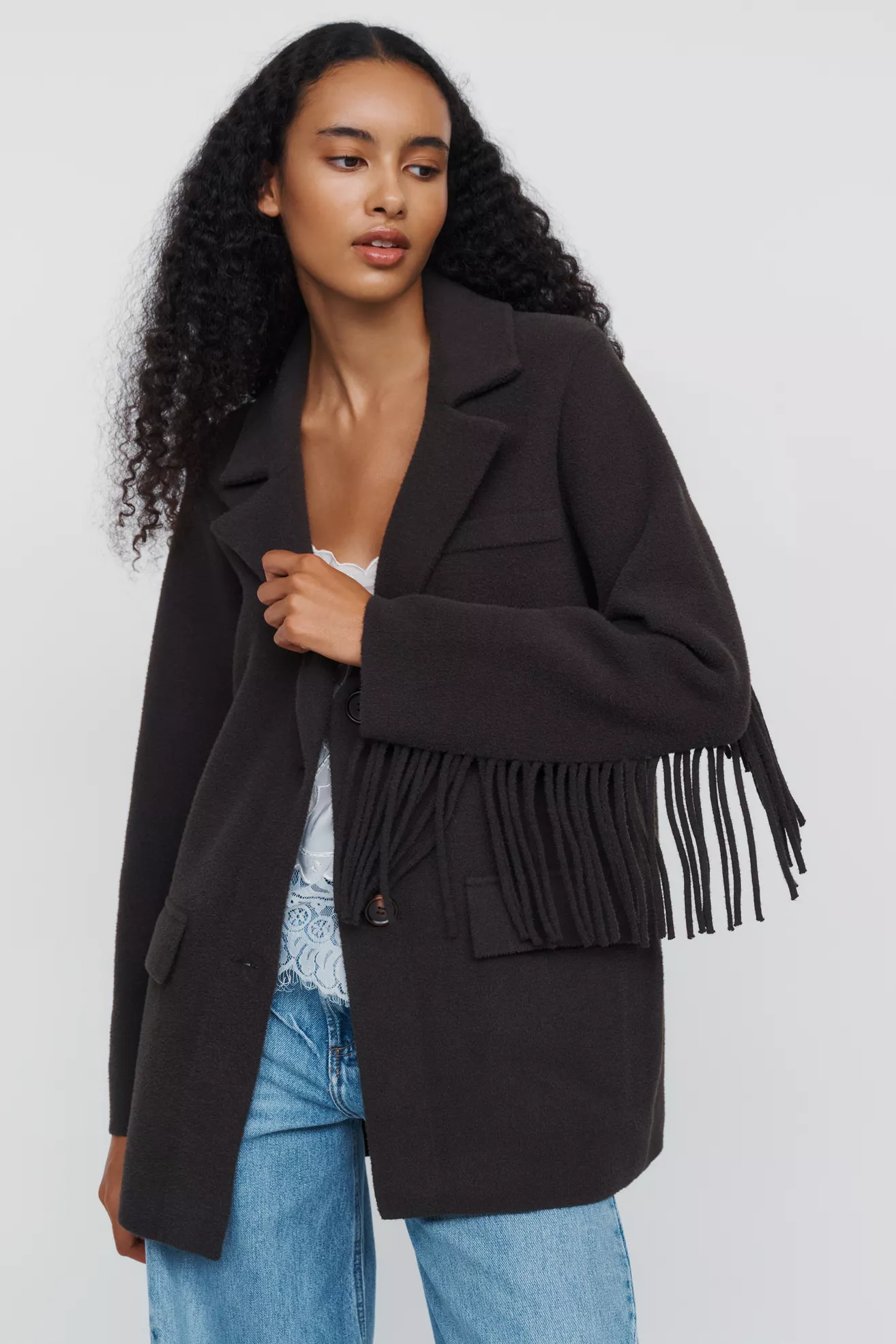 NVLT Fringe Blazer Coatigan