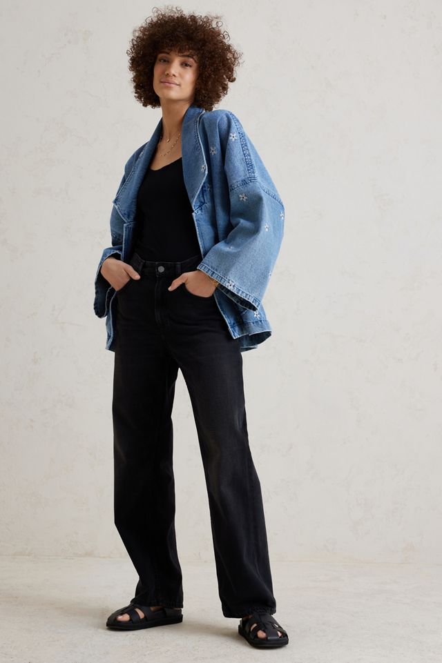 Daisy Embroidered Denim Jacket Anthropologie UK