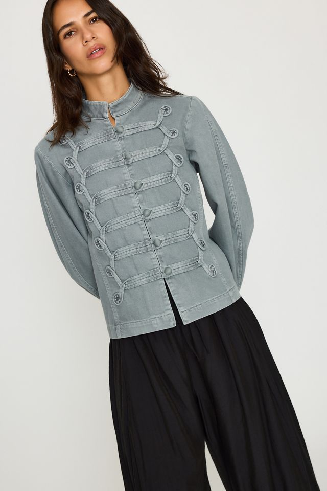 By Anthropologie Denim Military Jacket #1
