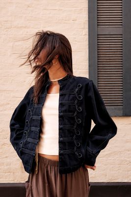 By Anthropologie Denim Military Jacket