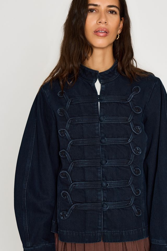 Veste militaire en denim By Anthropologie #4