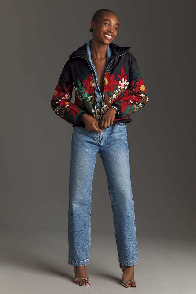 Anthropologie floral bomber on sale jacket