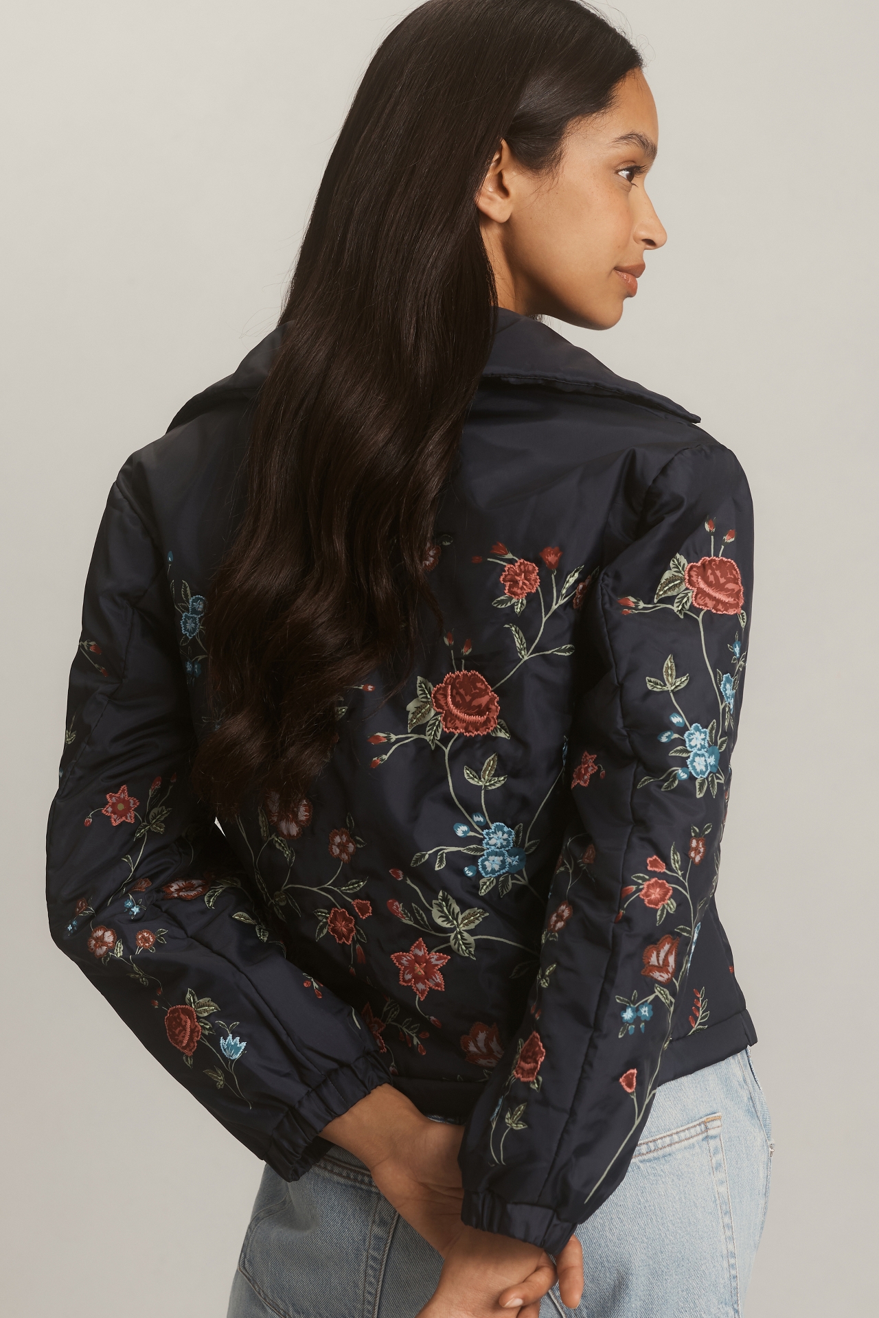 By Anthropologie Floral Quilted Jacket