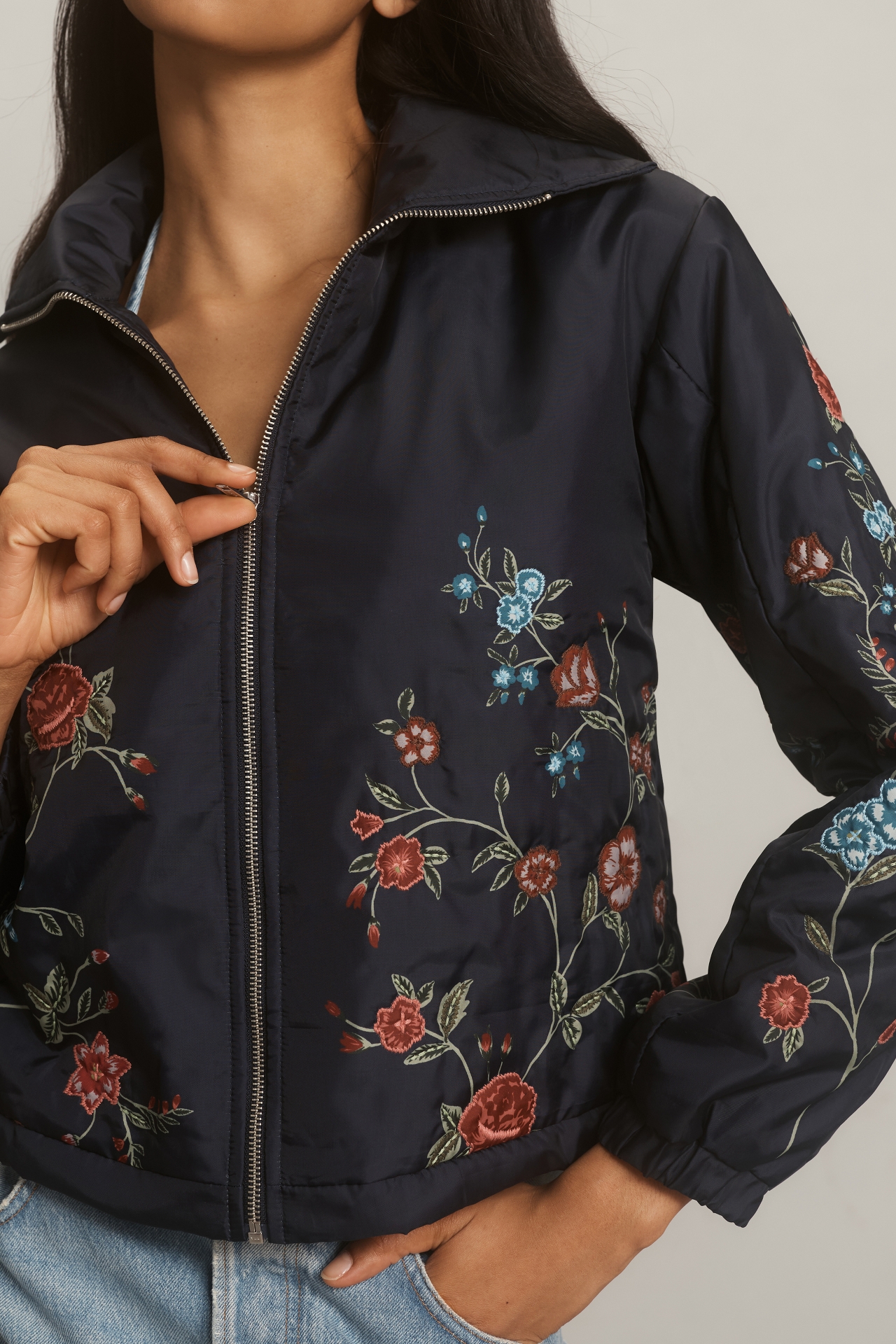 By Anthropologie Floral Quilted Jacket