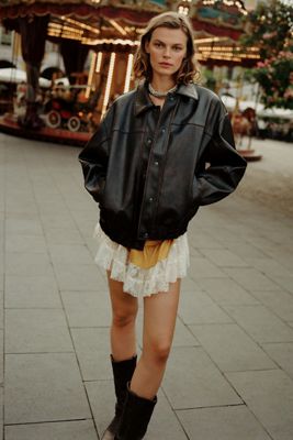 Pilcro Real Leather Bomber Jacket