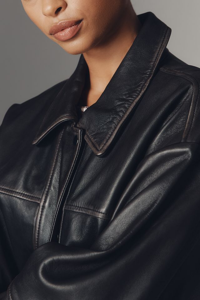 Pilcro Real Leather Bomber Jacket #2
