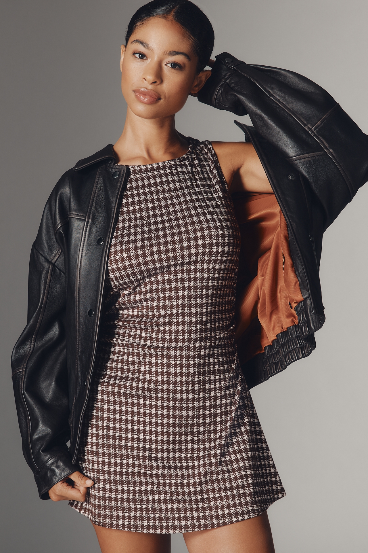 Pilcro Real Leather Bomber Jacket