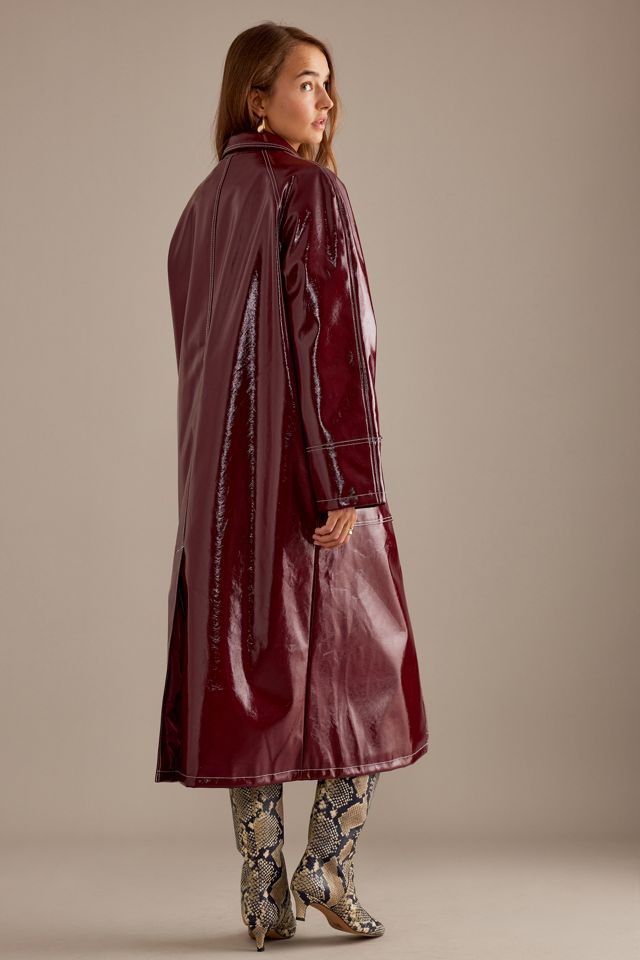 By Anthropologie High-Shine PU Car Coat #5
