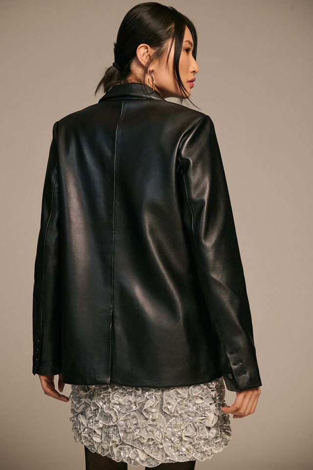 Good American Faux Leather Blazer #3