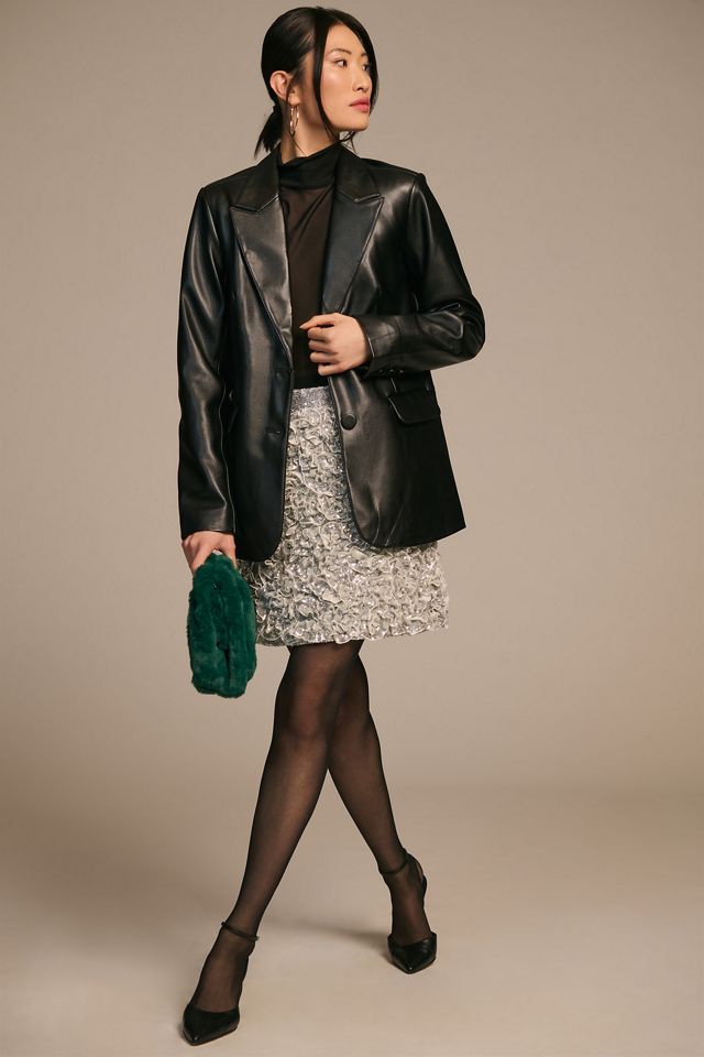 Good American Faux Leather Blazer #4