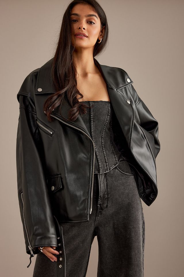 Faux leather shop moto jacket