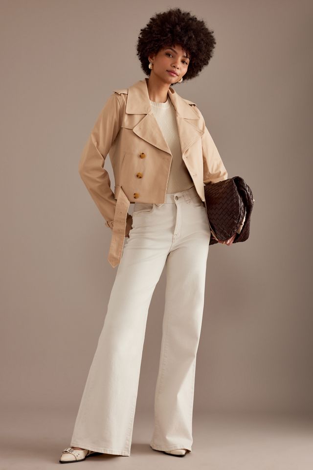 Good American Cropped Belted Trench Coat #2