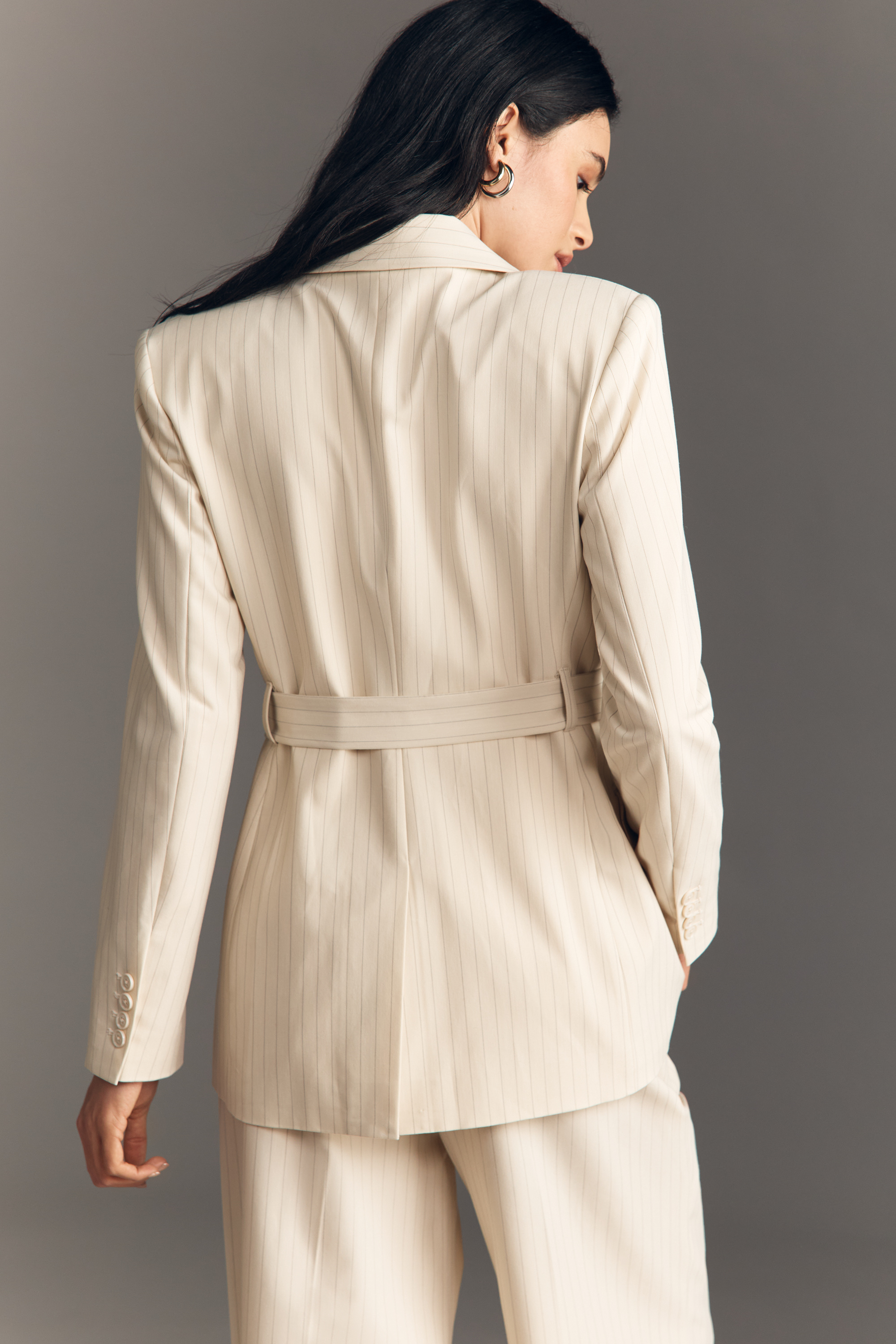 Striped Belted Blazer — Image 4