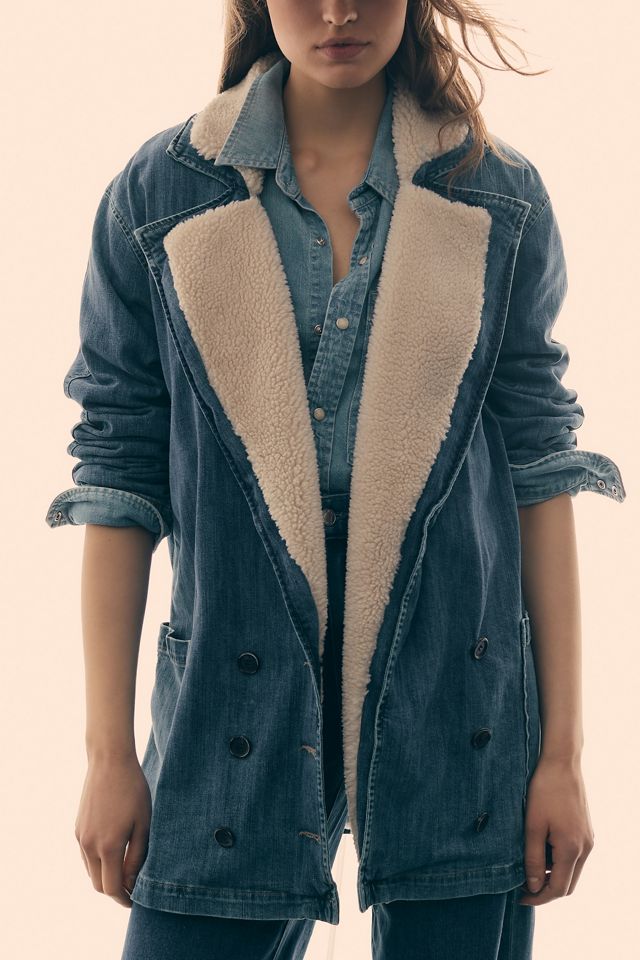 Le Jean Alina Sherpa Denim Jacket #1