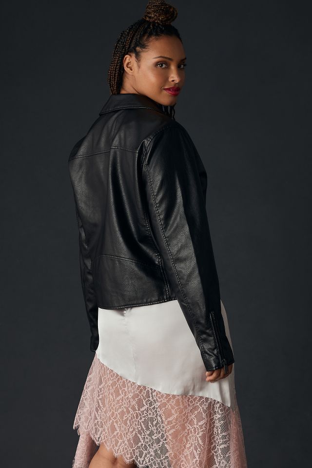 By Anthropologie Faux Leather Moto Jacket