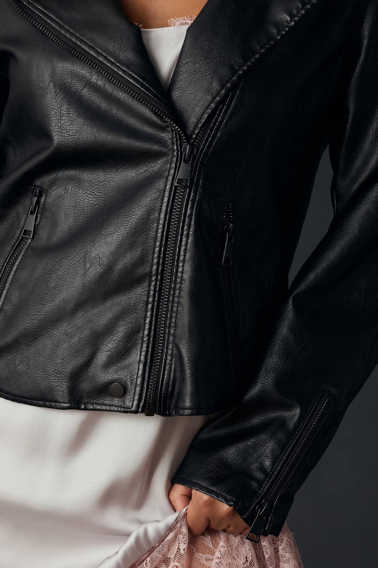 The Saige Faux Leather Moto Jacket