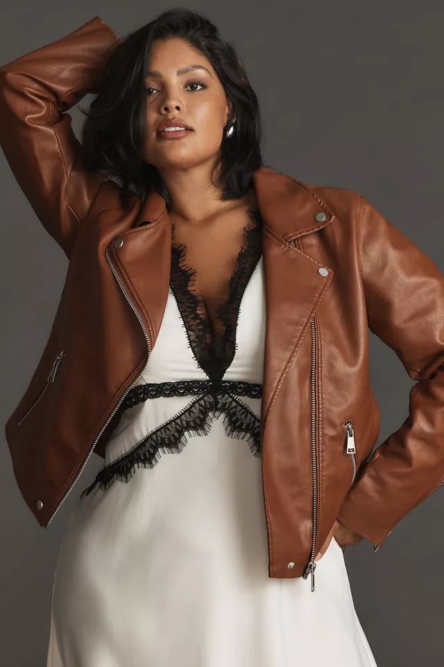 By Anthropologie Faux Leather Moto Jacket