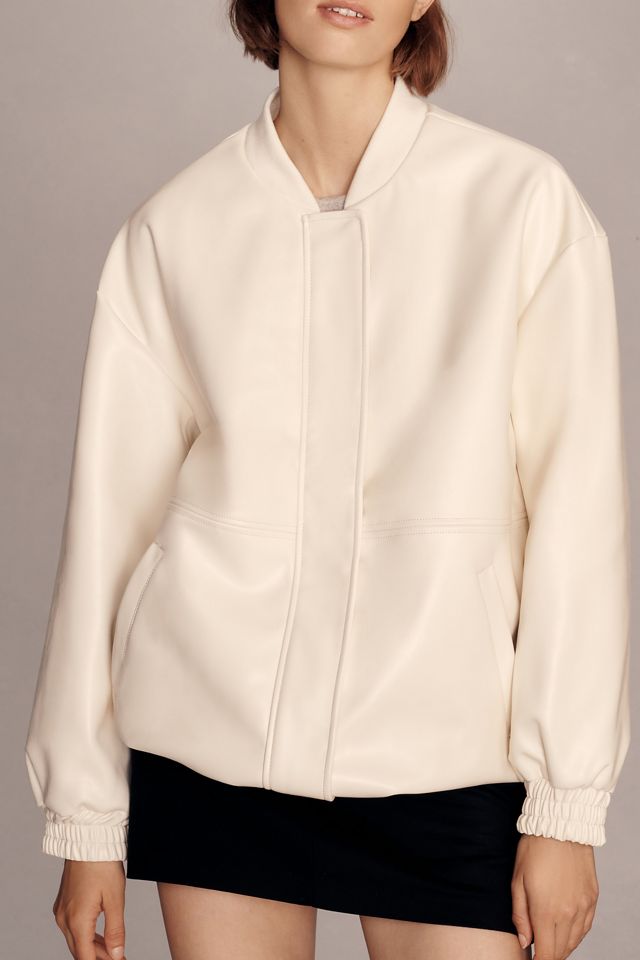 Maeve Oversized Buttery Faux-Leather Bomber Jacket #3
