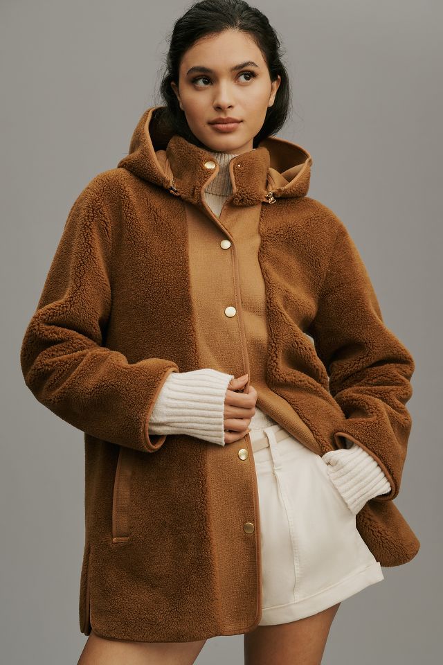 By Anthropologie Long Teddy Sherpa Jacket