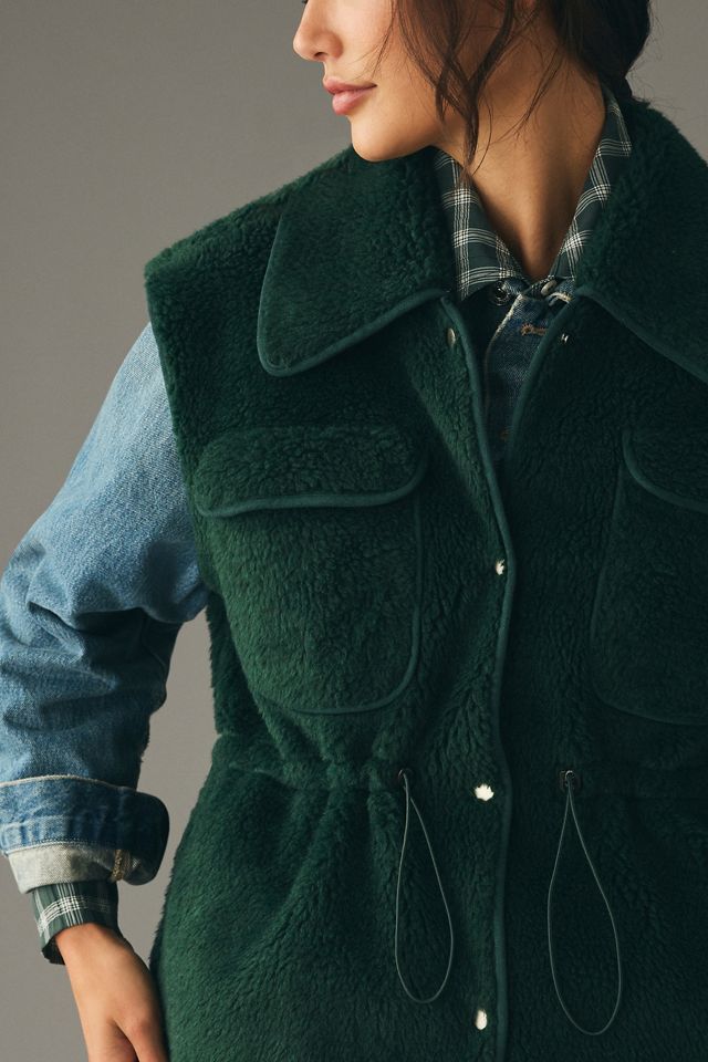 By Anthropologie Cozy Cinched Faux Shearling Vest #3