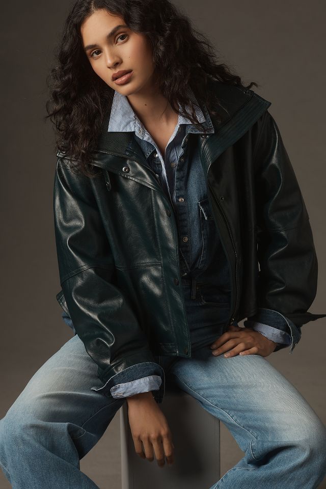 Anthropologie vegan outlet leather jacket