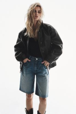 Pilcro Faux Leather Boyfriend Shacket