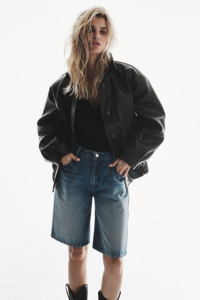 Pilcro Faux Leather Boyfriend Shacket