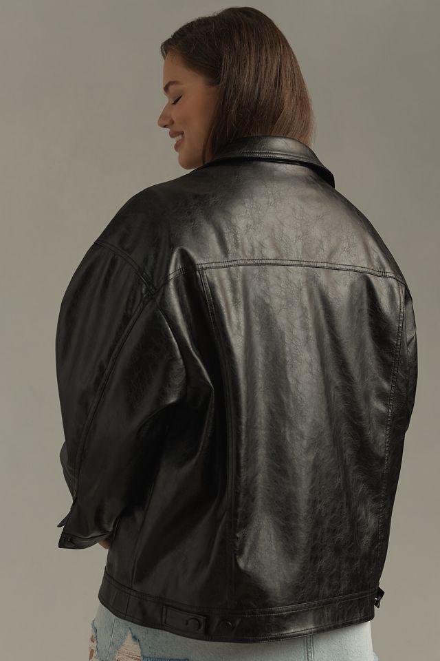 Pilcro Faux Leather Boyfriend Shacket #12
