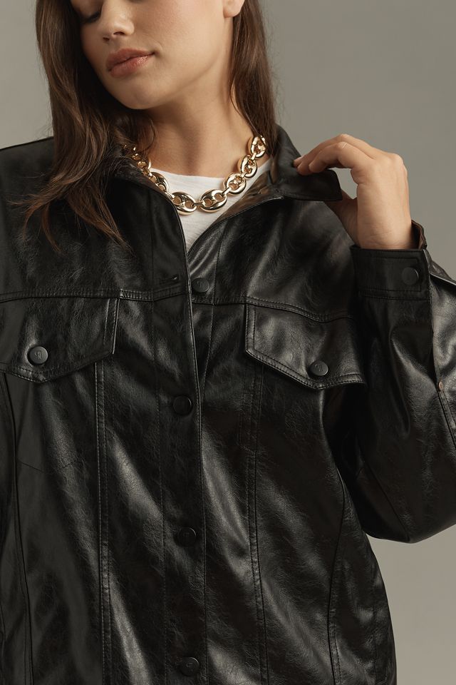 Pilcro Faux Leather Boyfriend Shacket #14