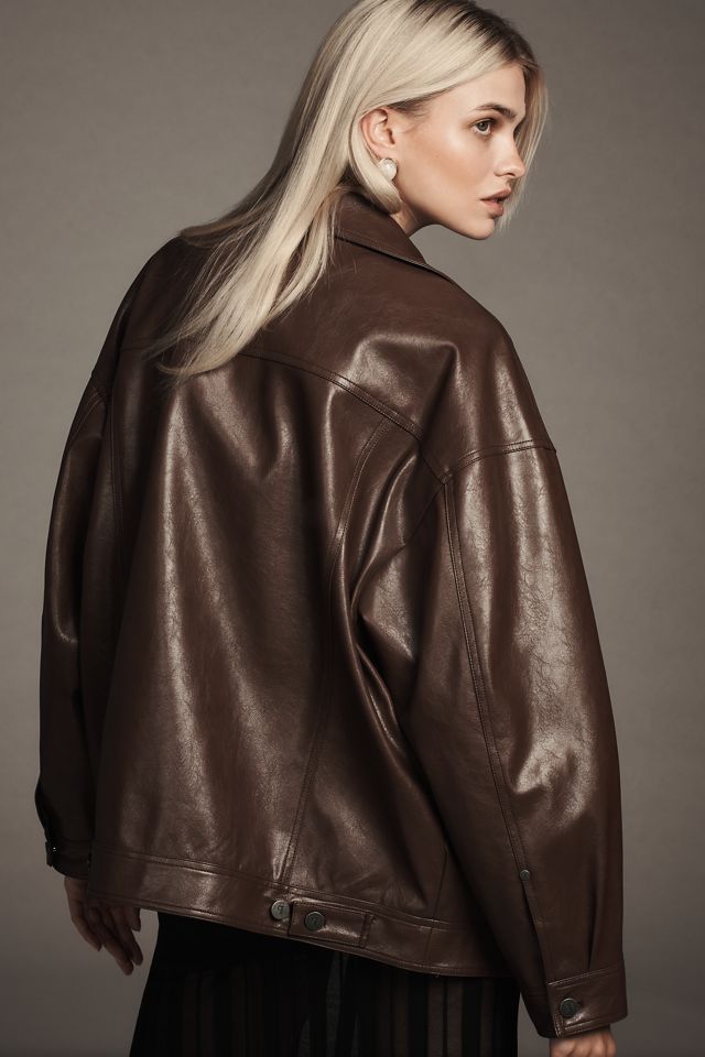Pilcro Faux Leather Boyfriend Shacket #1