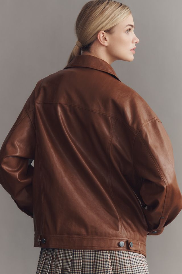 The Weston Faux-Leather Boyfriend Jacket by Pilcro #2