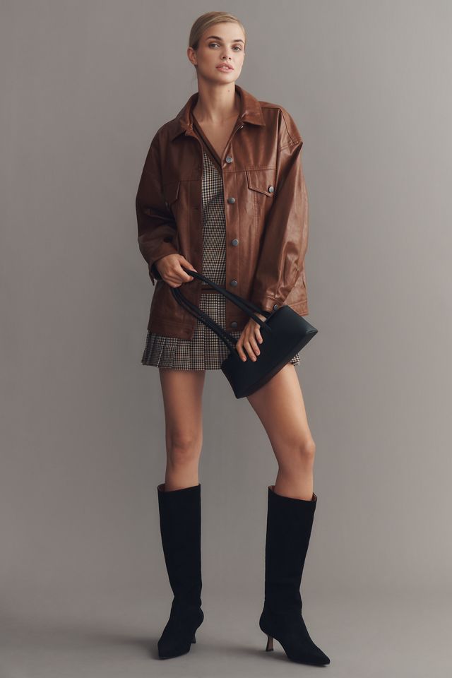 The Weston Faux-Leather Boyfriend Jacket by Pilcro #3
