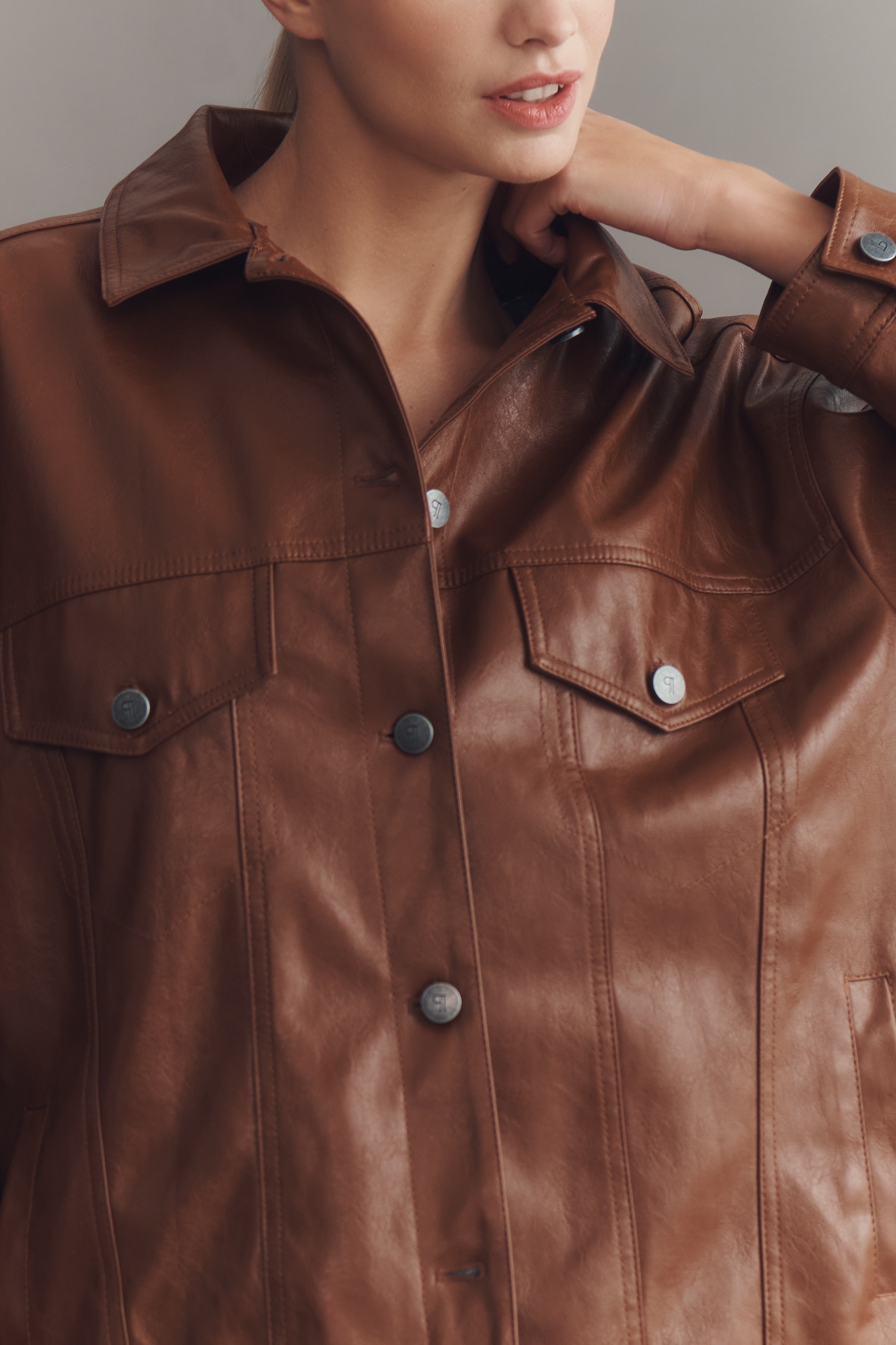 The Weston Faux Leather Boyfriend Jacket by Pilcro