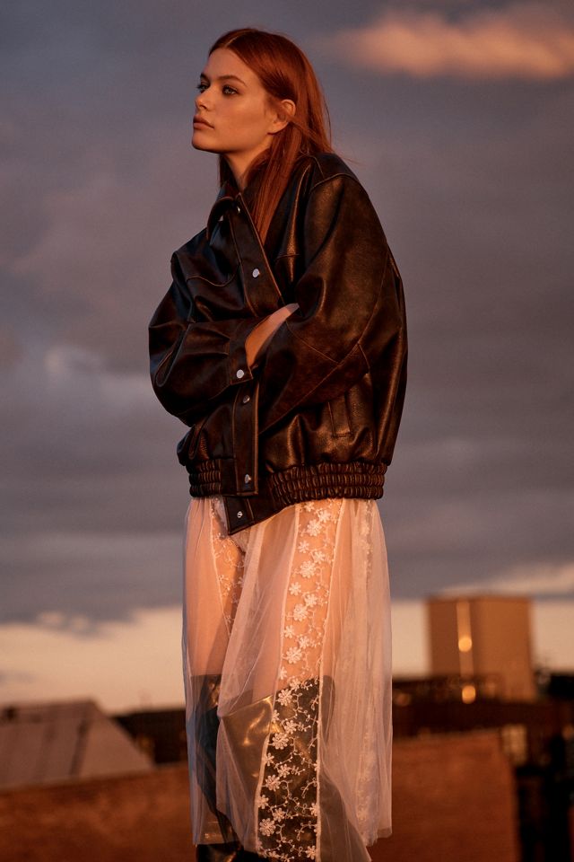 Pilcro Oversized Washed Faux Leather Jacket #5