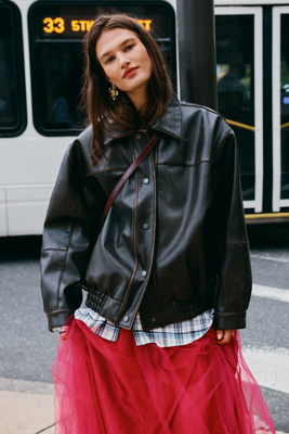 Pilcro Oversized Washed Faux Leather Jacket product page