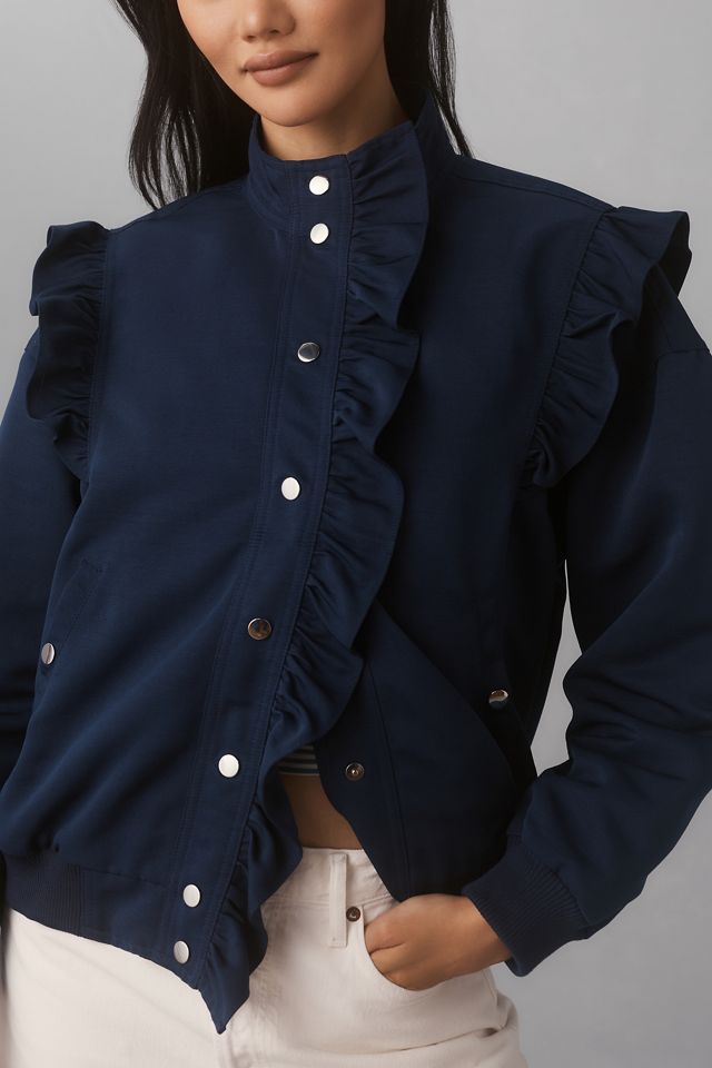 Maeve Ruffle Bomber Jacket #1
