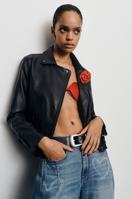 The Saige Faux-Leather Moto Jacket product page