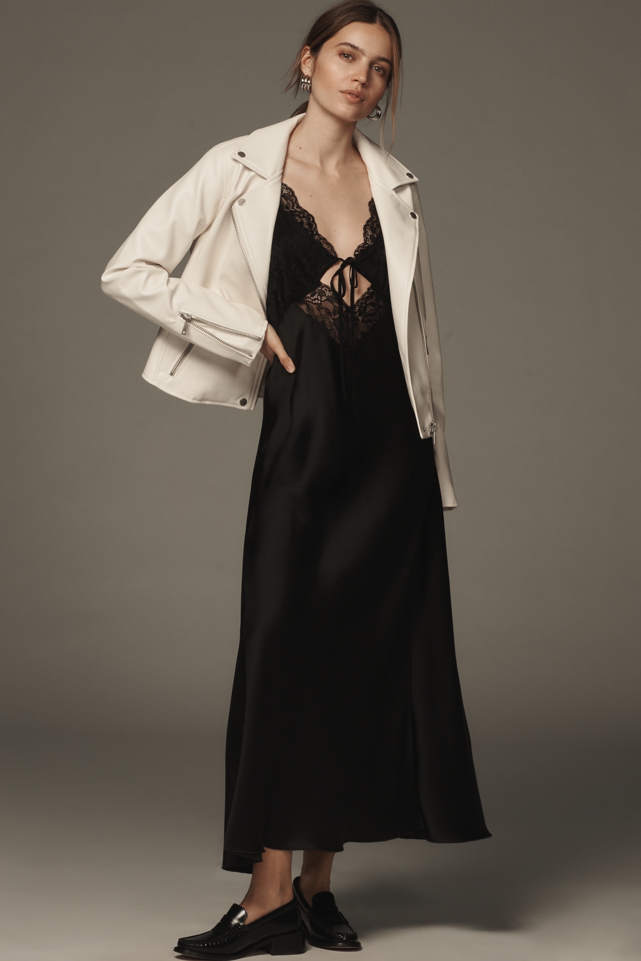 The Saige Faux-Leather Moto Jacket