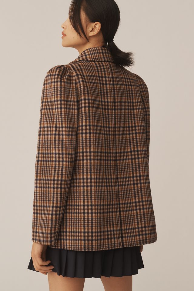 Maeve Puff-Sleeve Wool-Blend Blazer #1