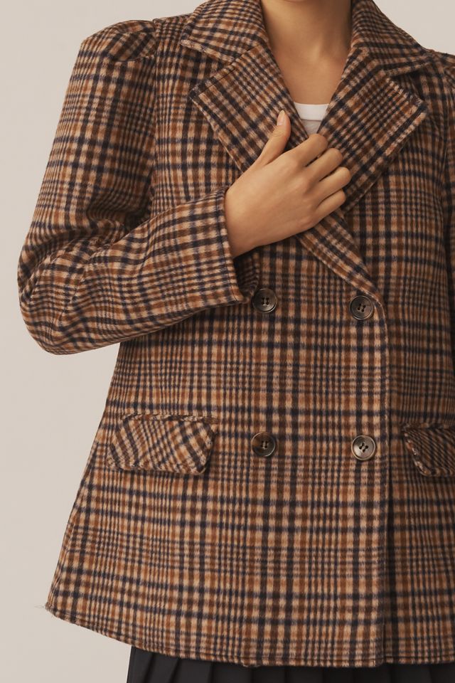 Maeve Puff-Sleeve Wool-Blend Blazer #3