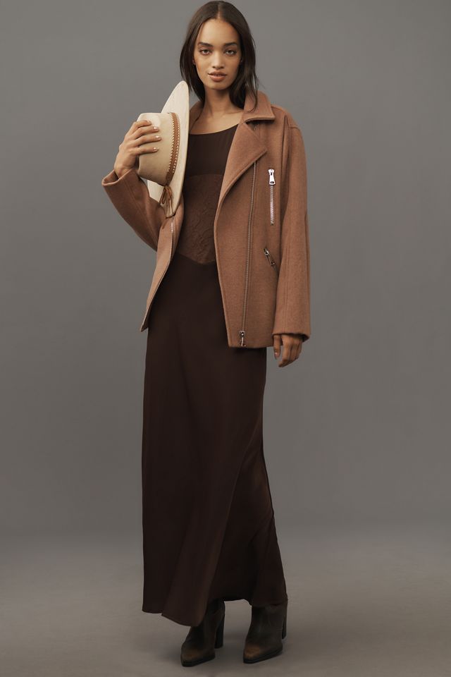 Maeve Lange Moto Woll-Mischung Jacke #3