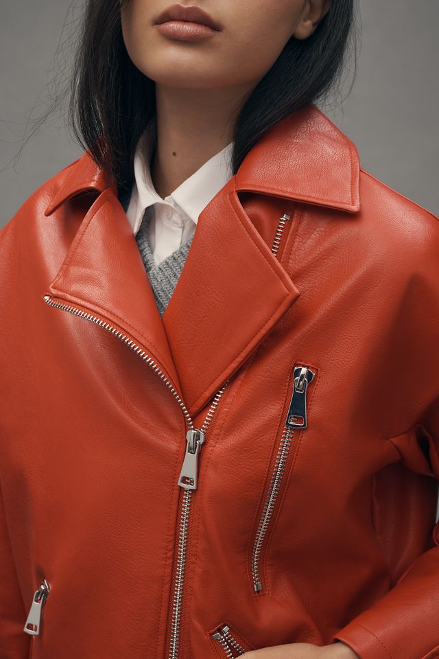 Maeve Oversized Faux-Leather Moto Jacket #4