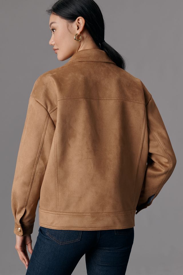 Maeve Faux-Suede Trucker Jacket #1