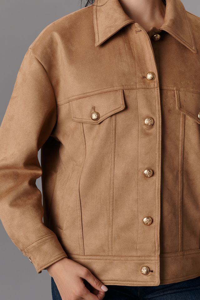 Maeve Faux-Suede Trucker Jacket #3